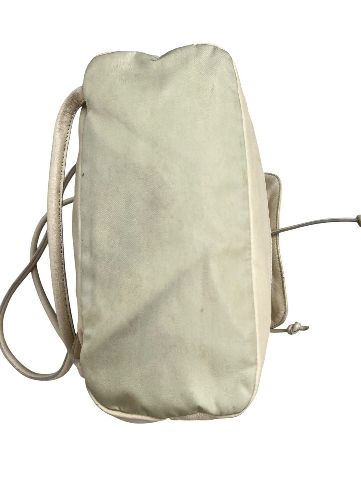 Leather Vintage MaxMara Scratches Patina Leather Nylon Backpack Size ONE SIZE - 19 Thumbnail
