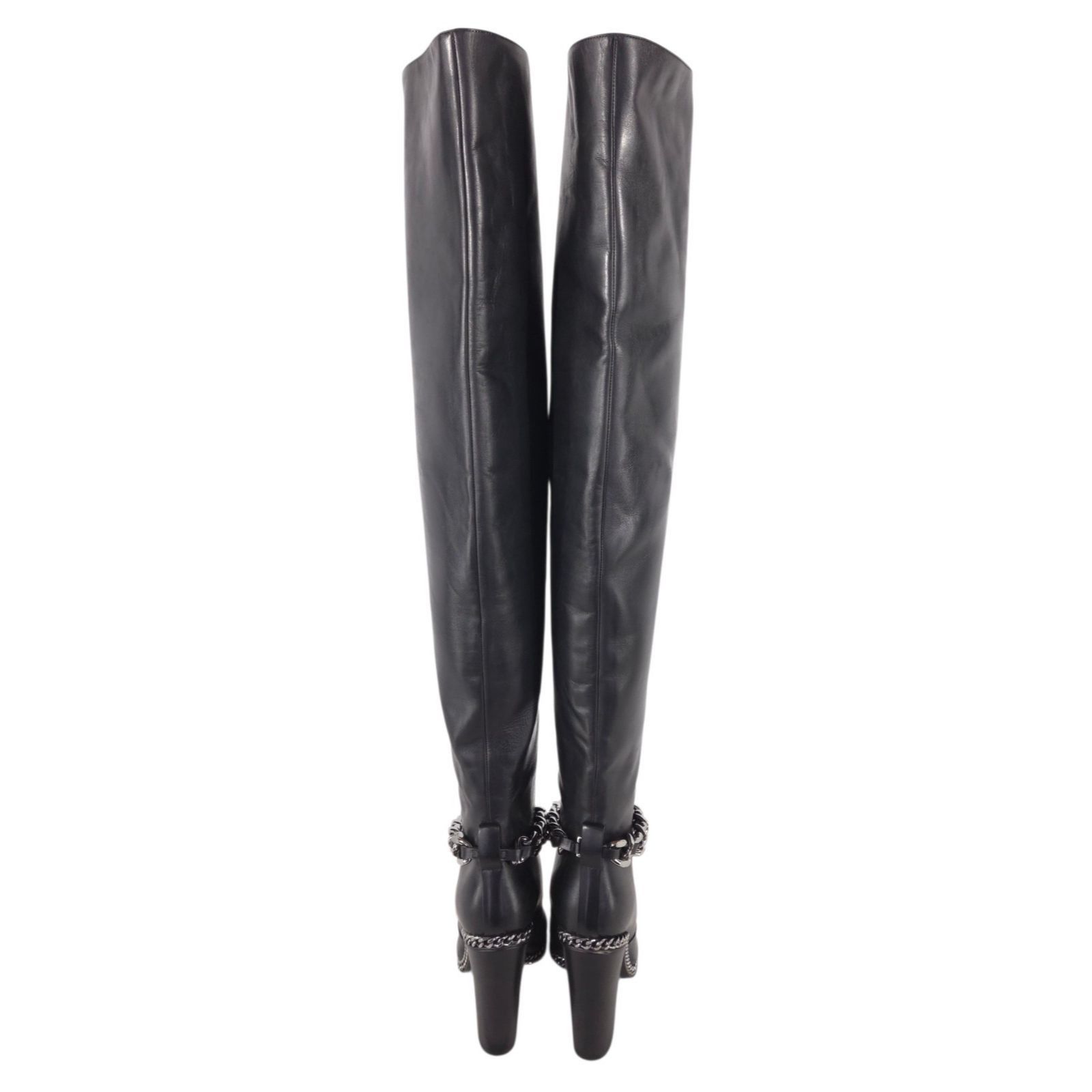 Balmain Balmain Chain Peep Toe Over The Knee Boots US 7.5 IT 37.5 W Size US 7.5 / IT 37.5 - 7 Thumbnail