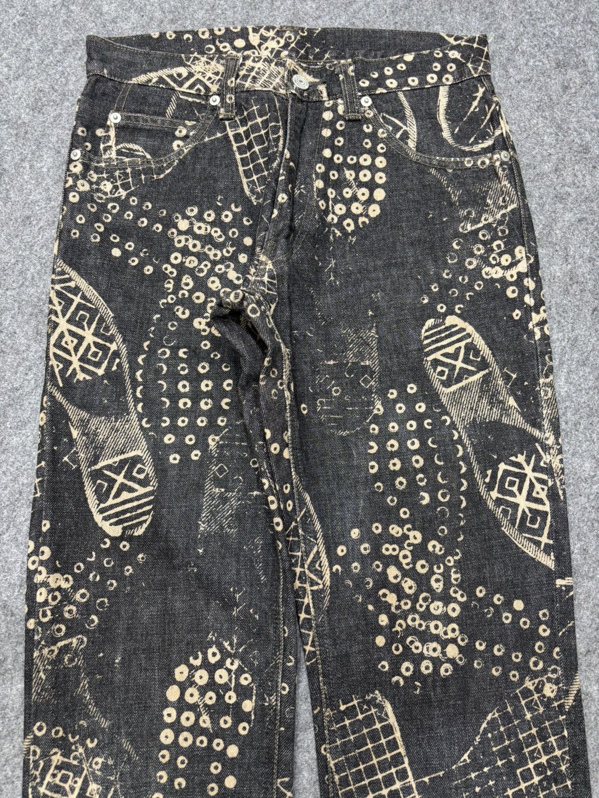 Japanese Brand 💥Very Rare💥Vtg Johnbull Boot Stomp Full Print Denim F670 Size US 28 / EU 44 - 3 Thumbnail