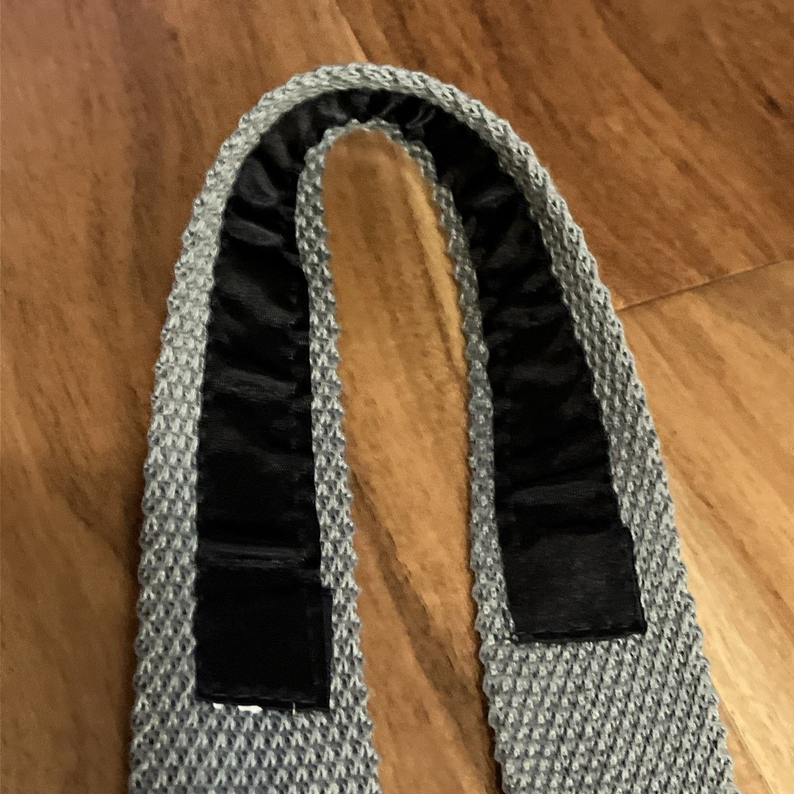 Other Vtg Knit Tie Square End Gray Chariot Emblem 1980s Academia Size ONE SIZE - 11 Thumbnail