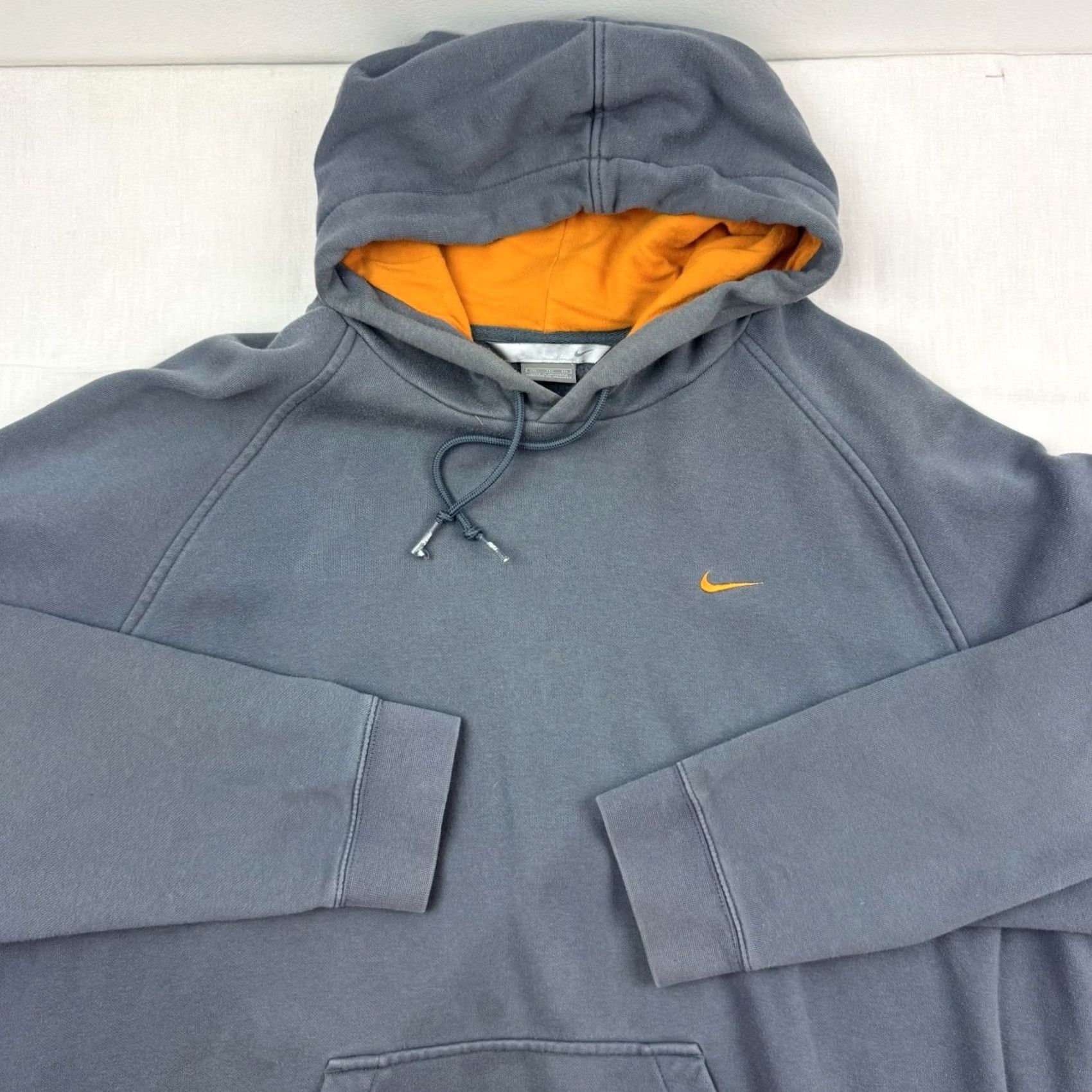Nike VINTAGE Nike Hoodie Adult 2XL Silver Tag Y2K Orange Check Pullover Sweatshirt Gray Size US XXL / EU 58 / 5 - 2 Thumbnail