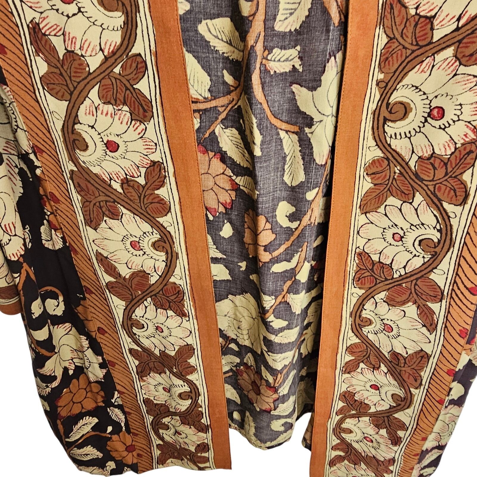 Soft Surroundings Soft Surroundings Womens Floral Kimono S Earthy Forest Fairy Size S / US 4 / IT 40 - 4 Thumbnail