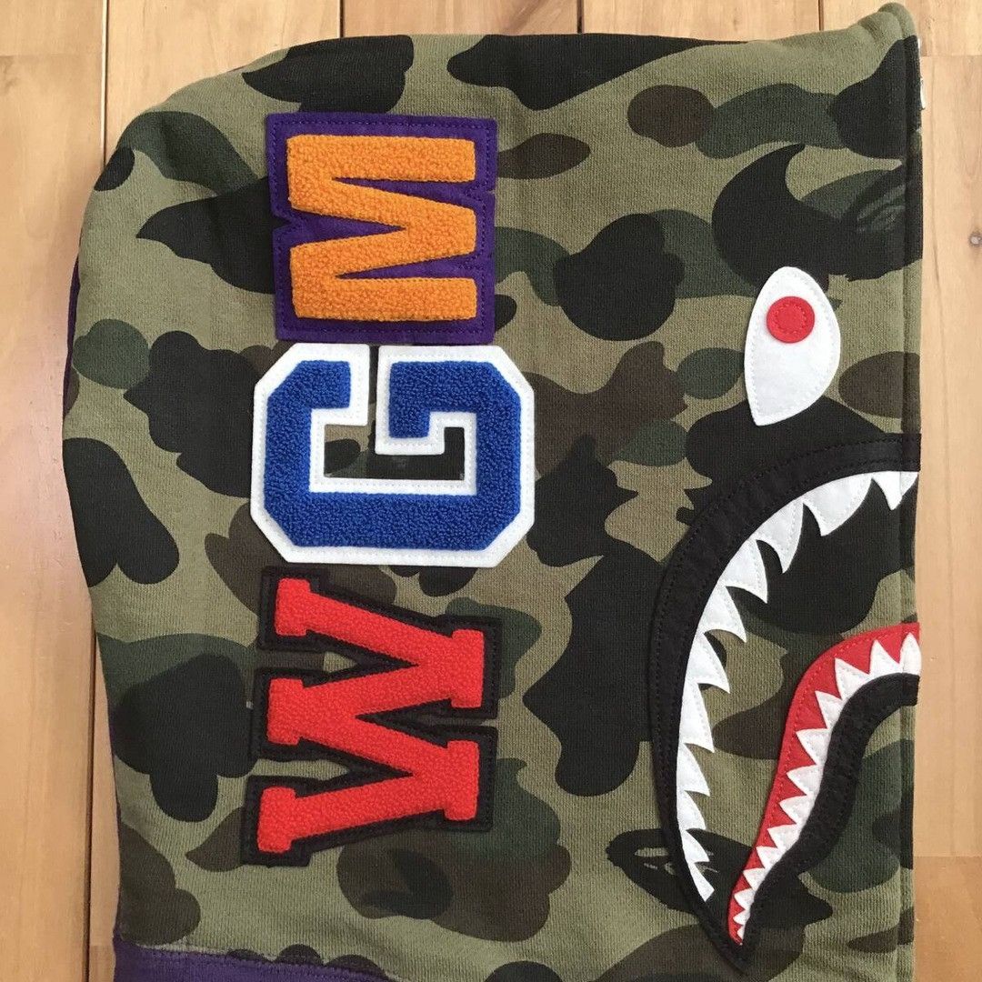 Bape BAPE camo × purple shark full zip hoodie a bathing ape Size US XL / EU 56 / 4 - 4 Thumbnail