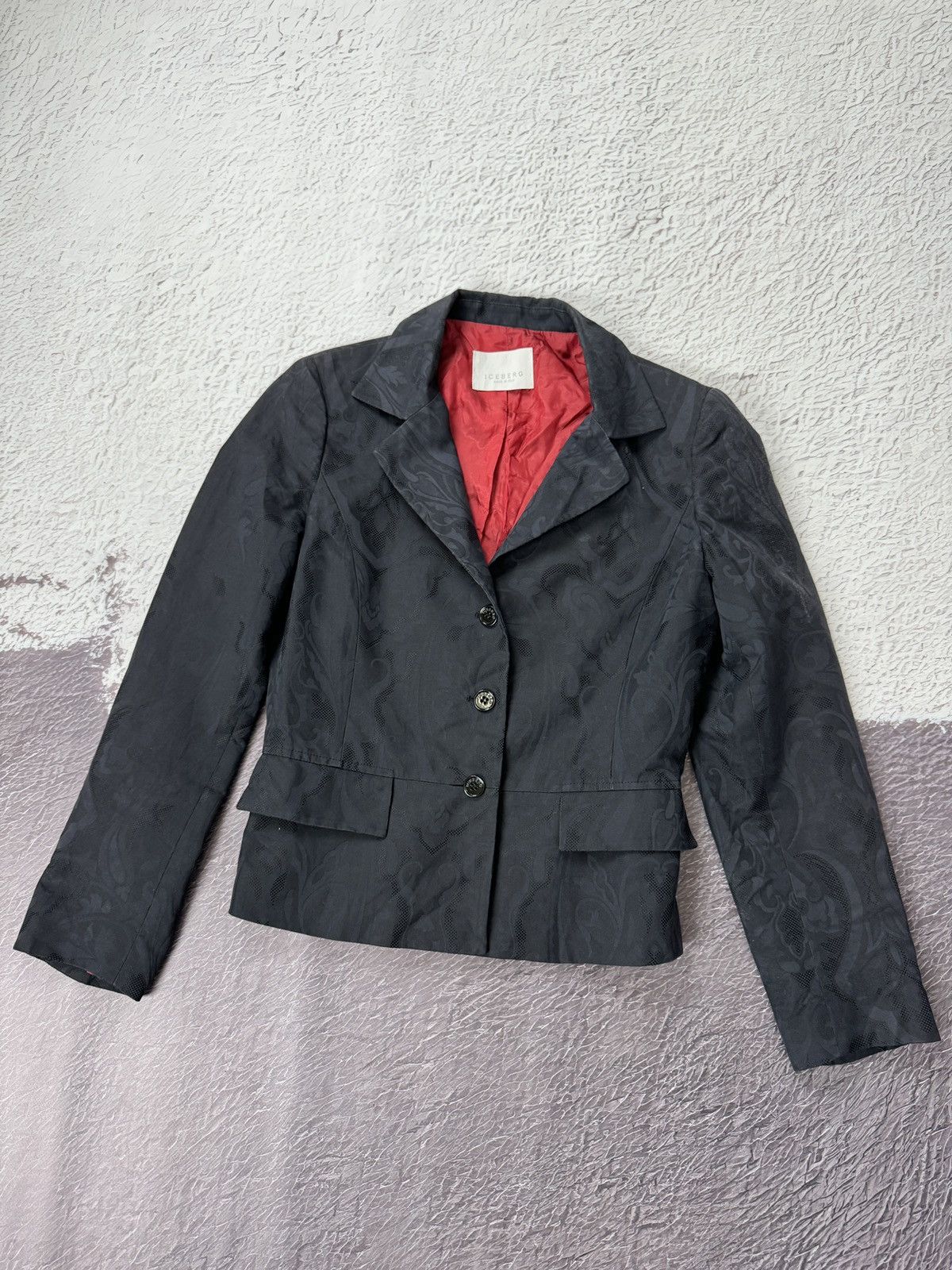 Iceberg Iceberg vintage paisley navy blue silk cotton blazer jacket Size M / US 6-8 / IT 42-44 - 1 Thumbnail