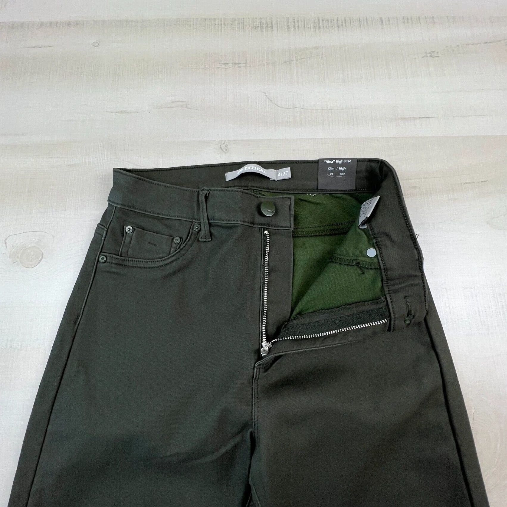 Vintage Tractr Women's Green Skinny Jeans High Rise Stretch Size 4/27 Size 27" / US 4 / IT 40 - 3 Thumbnail
