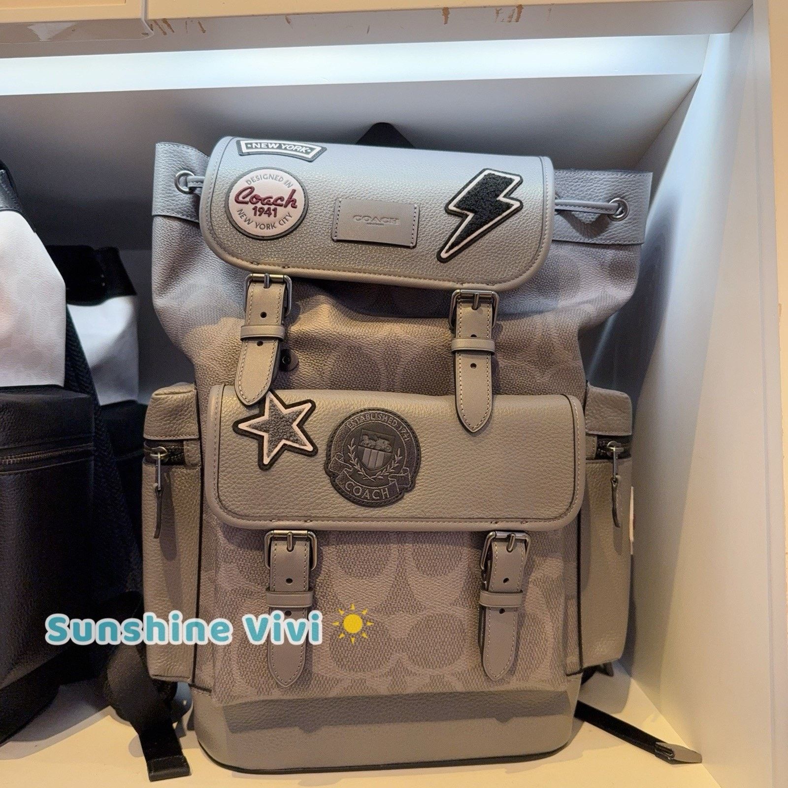 Coach NWT Coach MEN Large Sprint Backpack Patches CCG03 Grey Size ONE SIZE - 2 Thumbnail