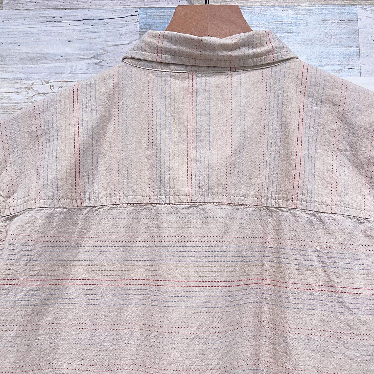 Other Toad & Co Organic Cotton Lawn Shirt Beige Stripe Slim Mens L Size US L / EU 52-54 / 3 - 4 Thumbnail