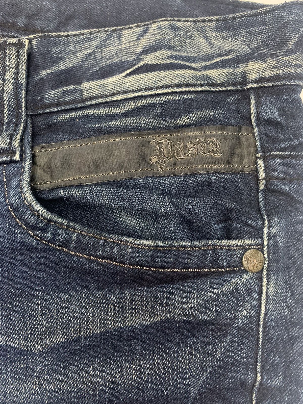 If Six Was Nine Pasta Denim jean skull skeleton design spandex pant Size US 37 - 7 Thumbnail