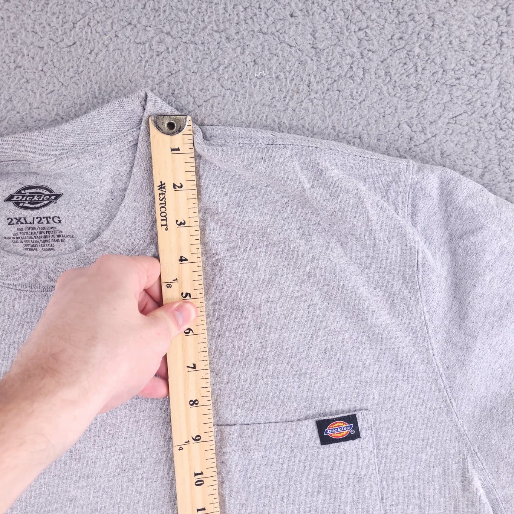 Dickies Dickies Shirt Mens 2XL Gray Short Sleeve Pocket Tee Size US XXL / EU 58 / 5 - 6 Thumbnail