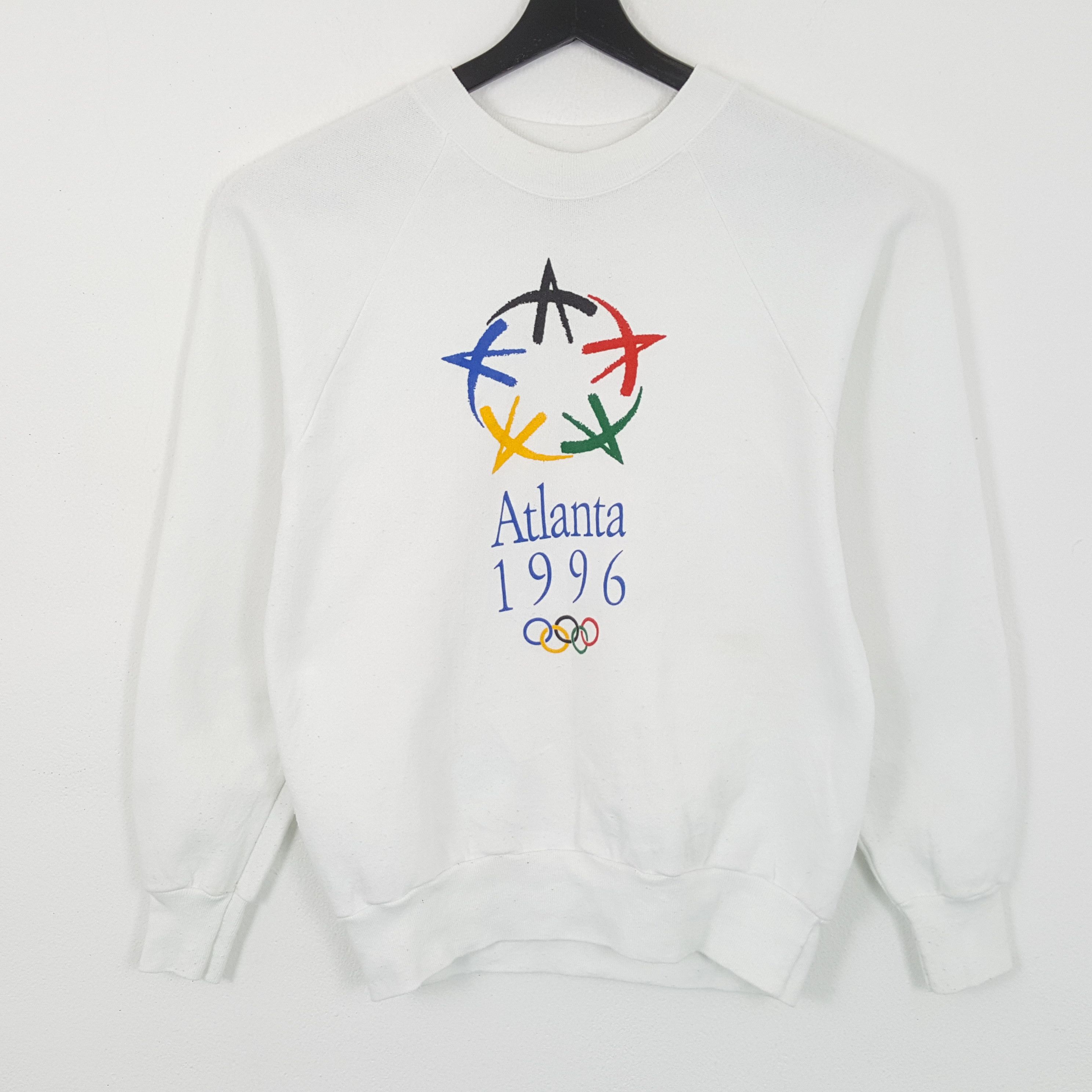 image of USA Olympics x Vintage Olympics Atlanta 1996 Streetwear Style Vintage Sweatshirt in White (Size Sma