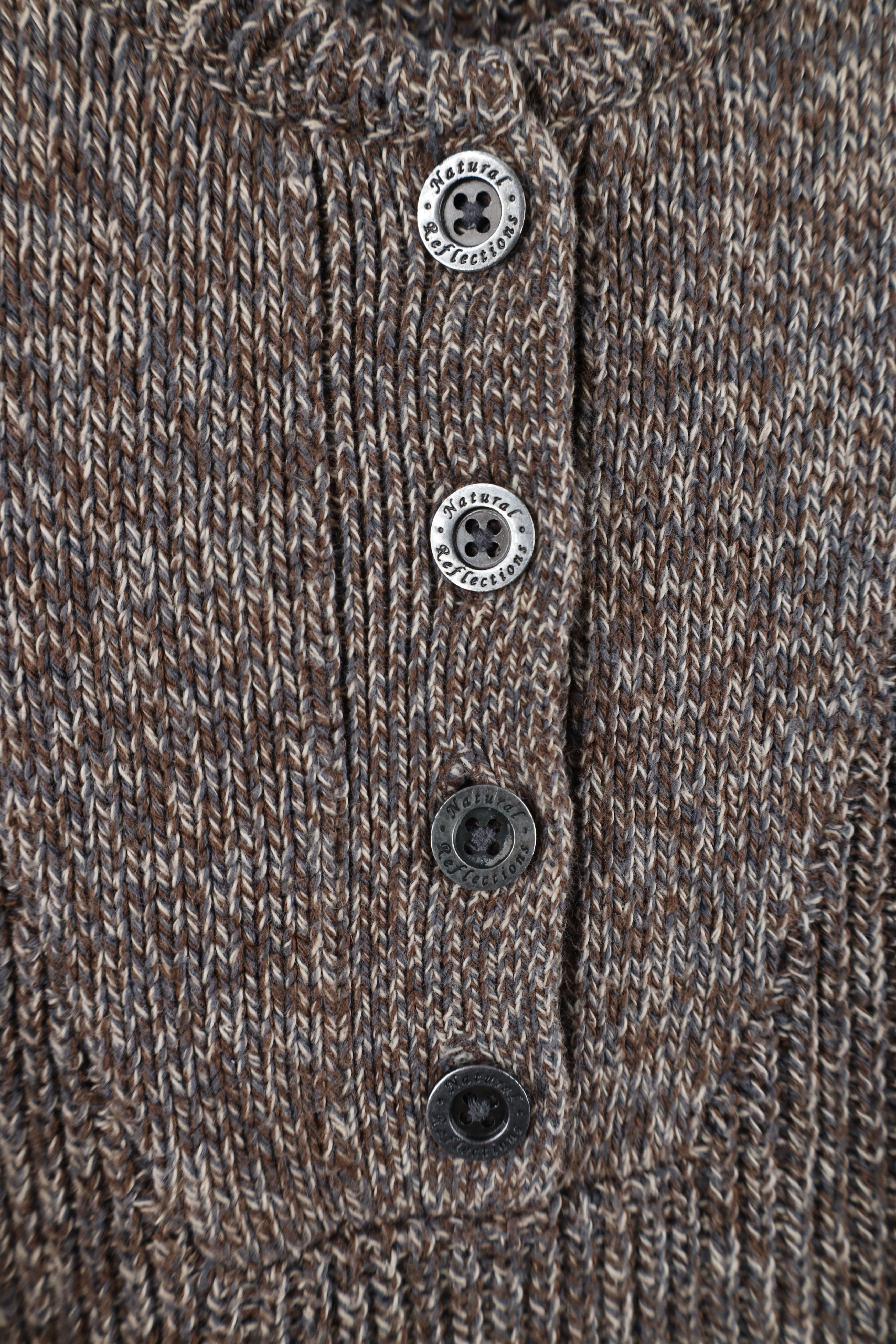 Vintage Vintage 90s Streetwear Ribbed Knit Henley Sweater Brown Size M / US 6-8 / IT 42-44 - 5 Thumbnail