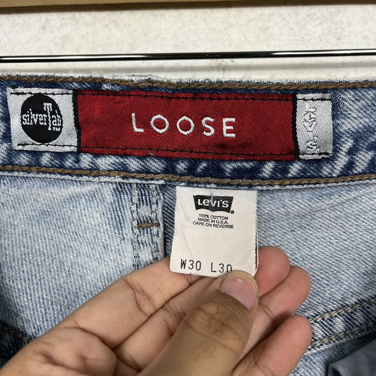 Levi's Vintaage 90s Levis Silver Tab Distressed Denim Jeans Size US 30 / EU 46 - 18 Thumbnail