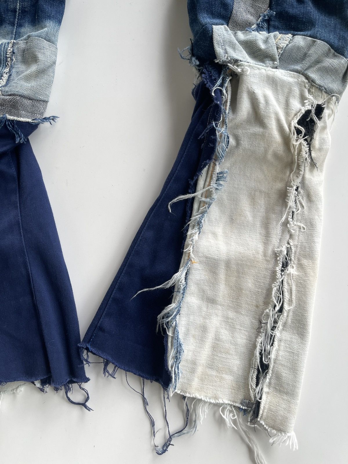 Vintage Vintage WestRider Remake Patchwork Distressed Flare Size 29" - 14 Thumbnail