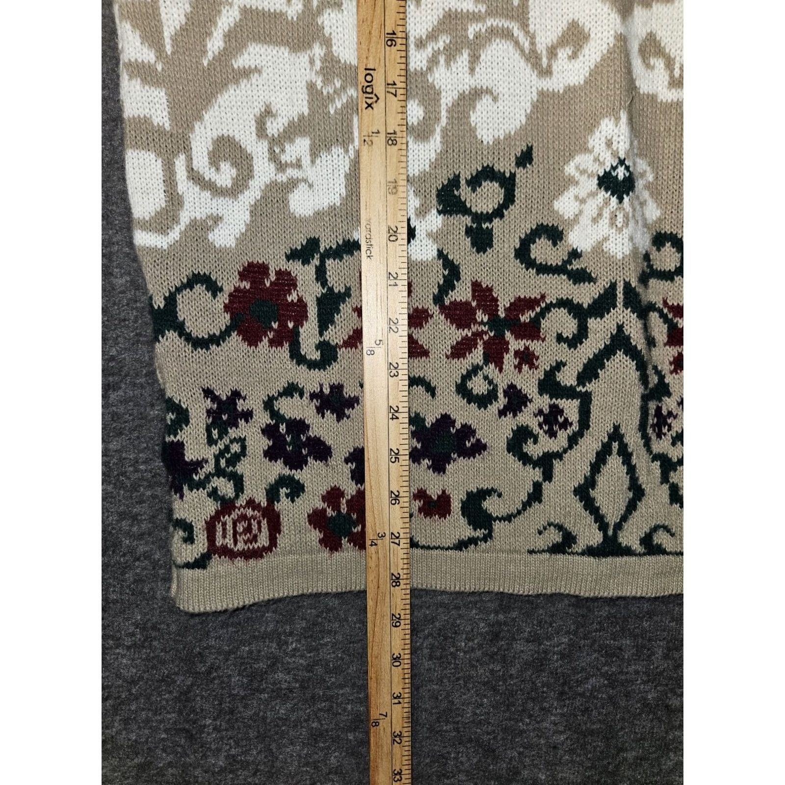Vintage VINTAGE Dana Scott Pullover Sweater Women's L Beige Paisley 90s Christmas USA Stritched N/A Size L / US 10 / IT 46 - 5 Thumbnail
