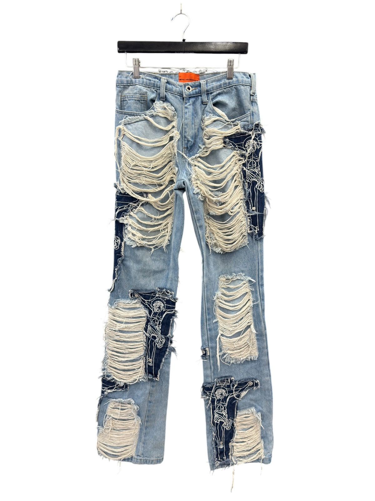 Who Decides War Who Decides War Embroidered Blue Jeans Size US 30 / EU 46 - 1 Thumbnail