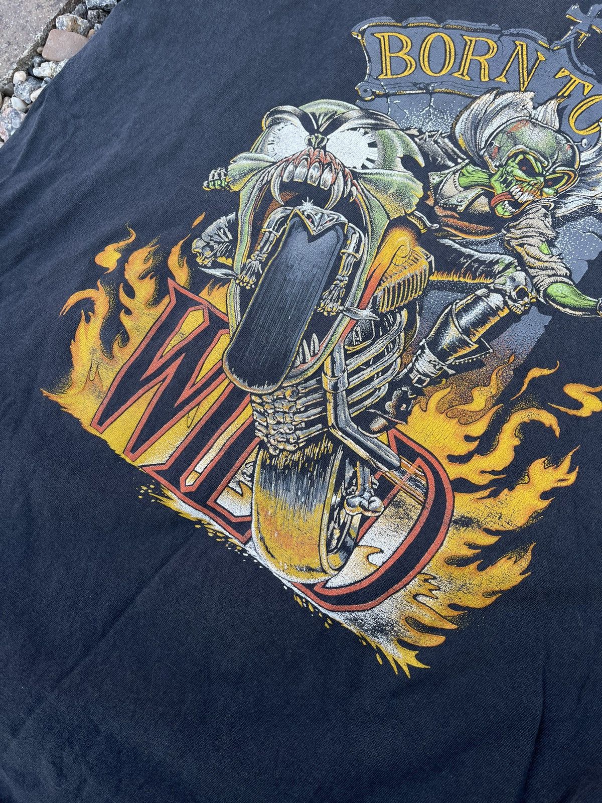 Harley Davidson × Vintage 90’s Born To Be Wild Distressed Vintage moto tee Size US M / EU 48-50 / 2 - 6 Thumbnail