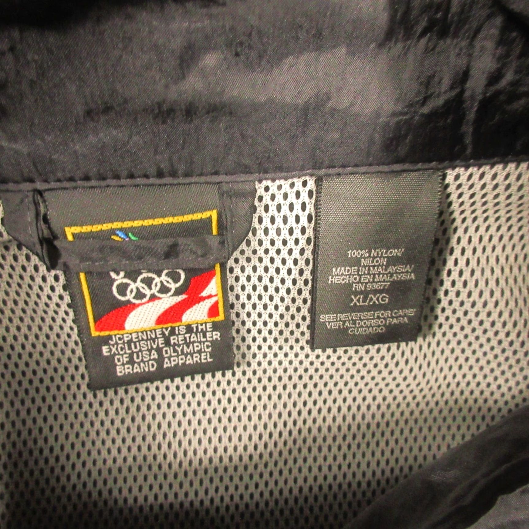 JCPenney VINTAGE USA Olympic Jacket Mens XL Oversized Black White Windbreaker JC Penney 90s Size US XL / EU 56 / 4 - 3 Thumbnail
