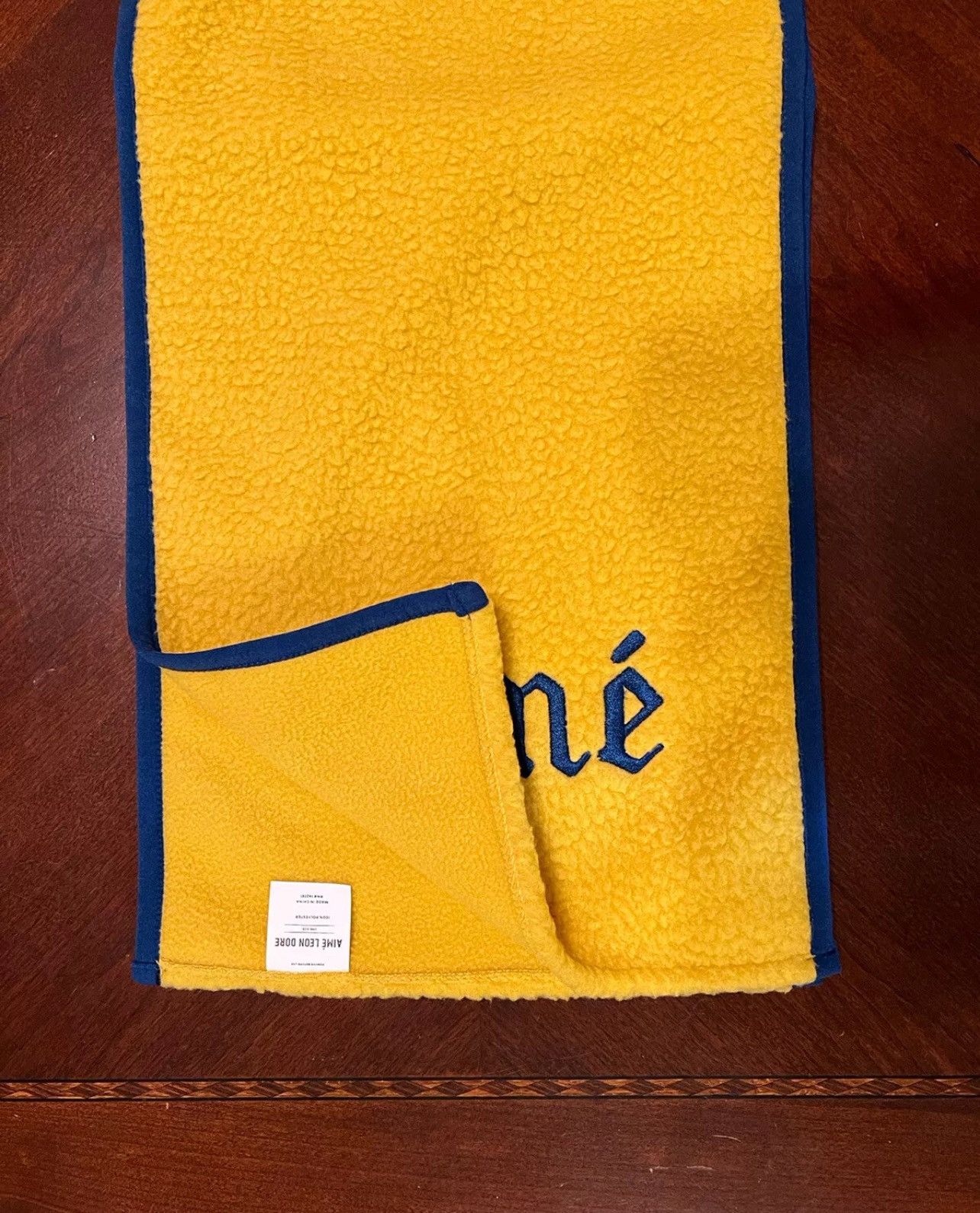 Aime Leon Dore Aime Leon Dore ALD Gothic Fleece Scarf Oil Yellow 66” x 10” Size ONE SIZE - 3 Thumbnail