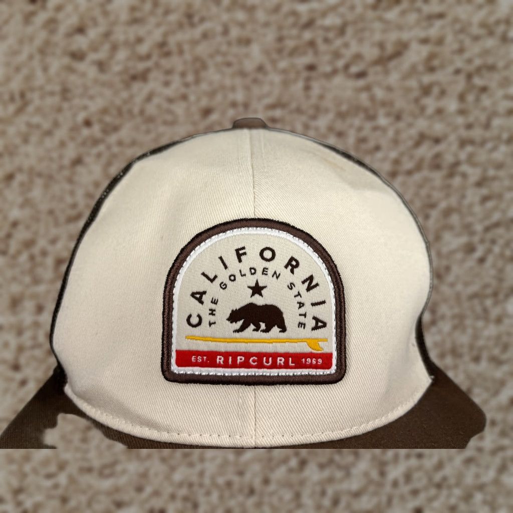 Rip Curl RIP CURL California The Golden State Hat Cap Snap Back Adult Brown Cotton Blend Trucker Men One Size Adjustable Size ONE SIZE - 1 Thumbnail