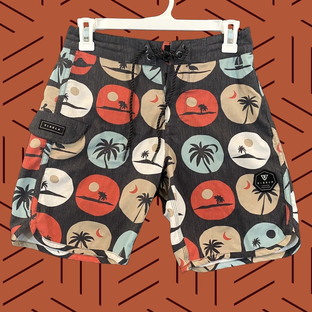 Vissla Vissla Mens Swim Shorts 25 Hoffman Multicolor Palm Tree 7.5" I Trunks Bottom Bathing Size US 26 / EU 42 - 1 Thumbnail