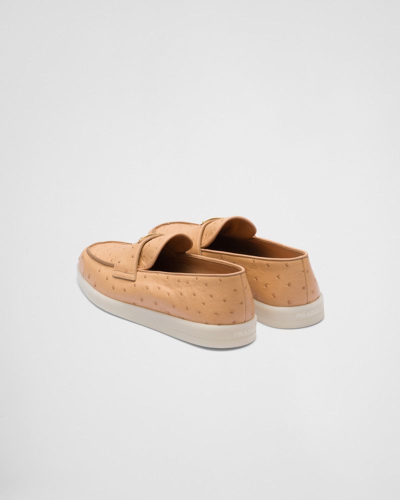 Prada o1w1db10526 Ostrich Leather Loafers in Natural Size US 9 / EU 42 - 5 Thumbnail