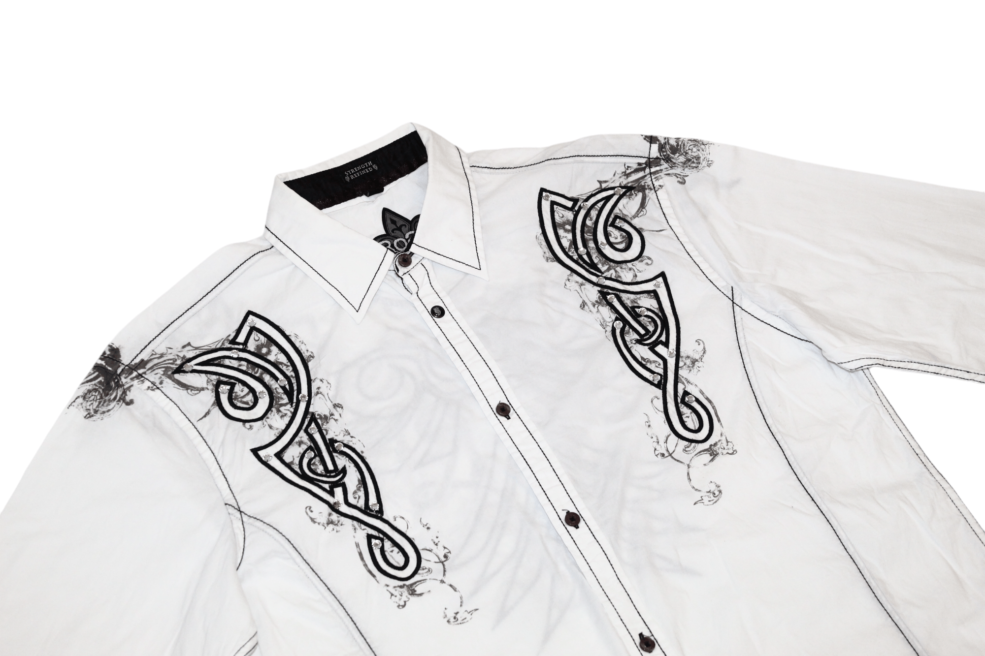 Roar ROAR Strength Refined Tribal Artwork Rhinestones Trim Shirt Size US L / EU 52-54 / 3 - 4 Thumbnail
