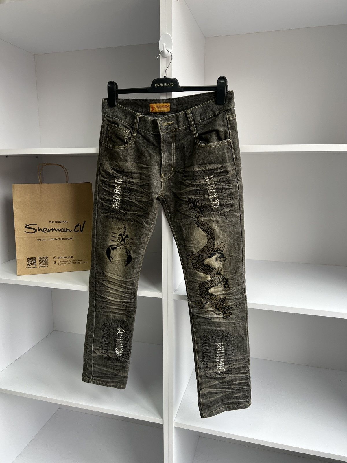 Japanese Brand × Vintage Vintage Japanese Style Archival Embroidered Pants Size US 32 / EU 48 - 5 Thumbnail