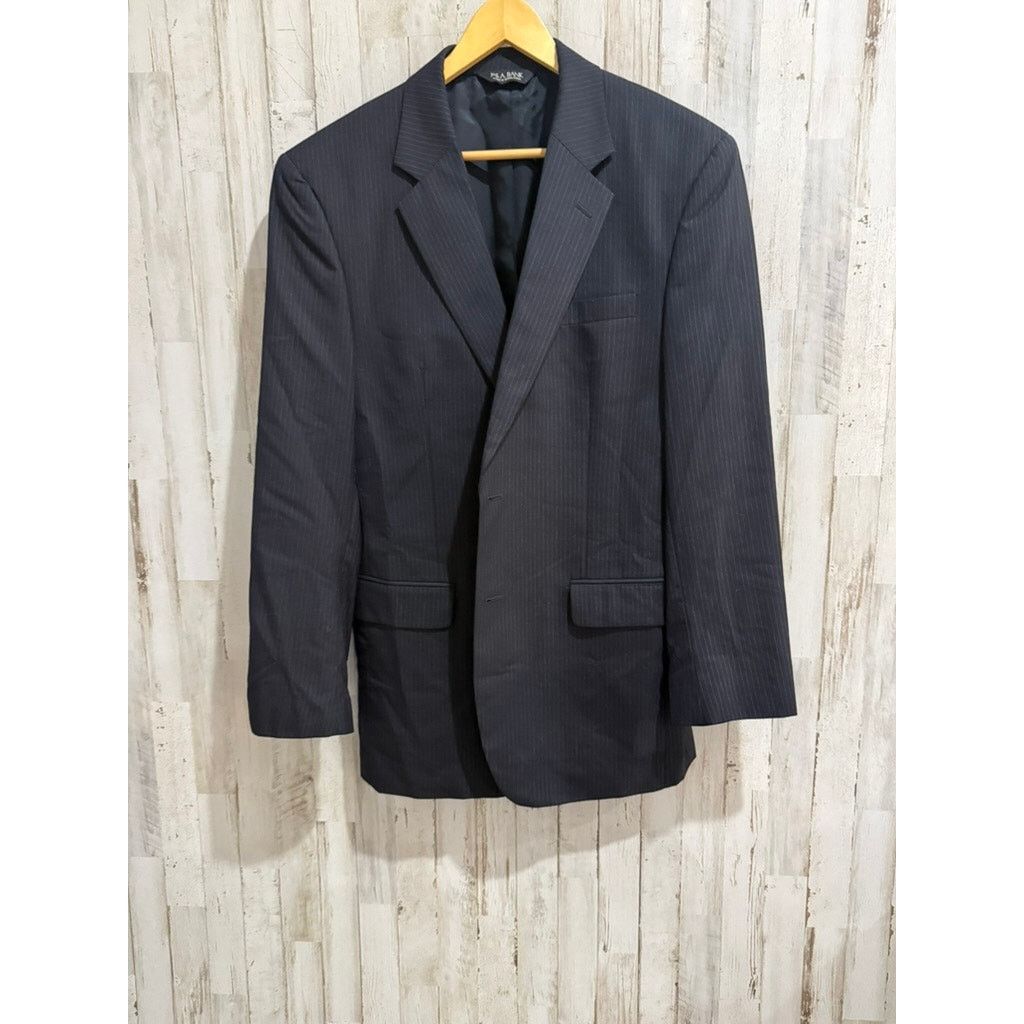 Jos. A. Bank Jos. A Bank Men's Black Pinstripe Wool Blazer Size 42L Size 42L - 2 Thumbnail