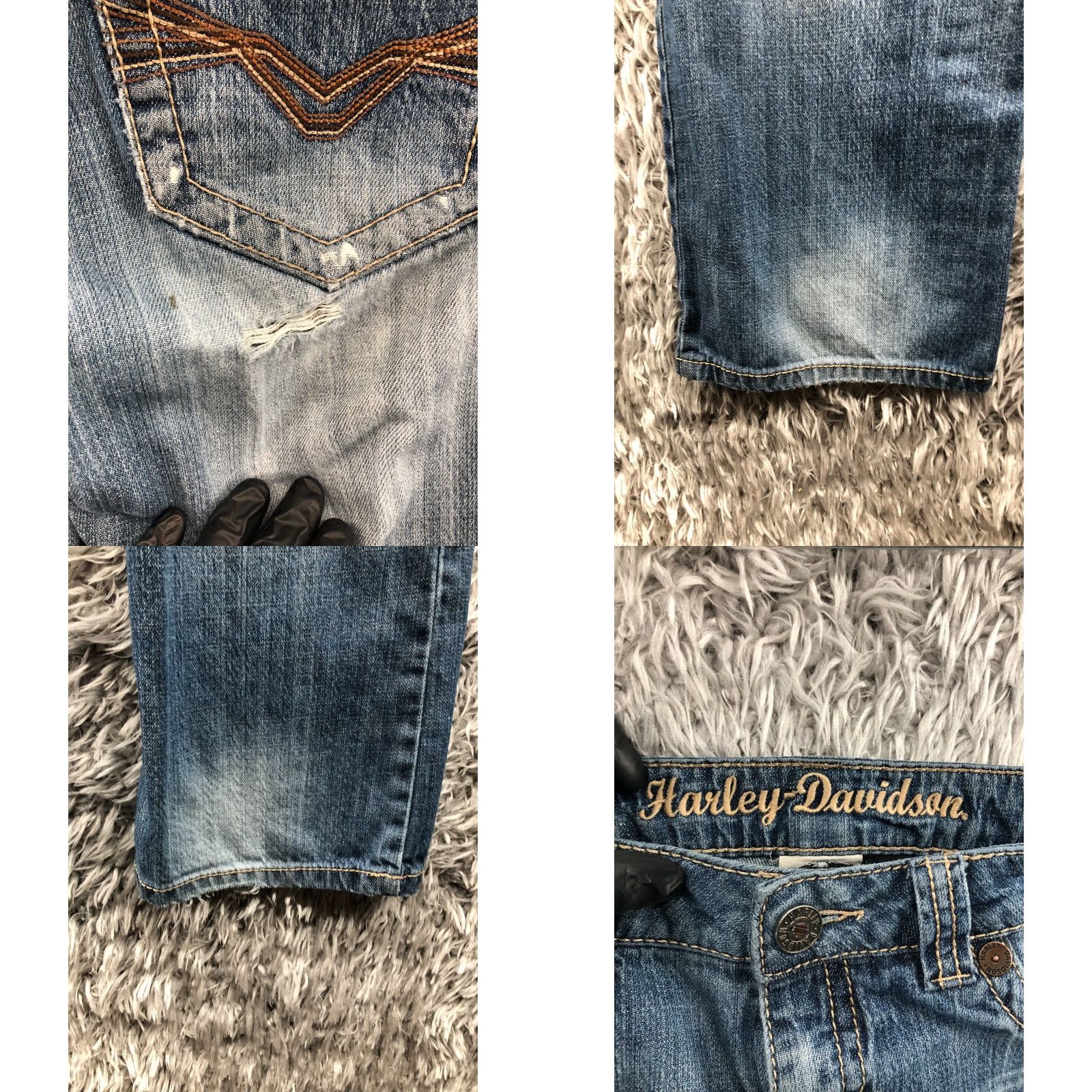 Harley Davidson Harley-Davidson Jeans Bootcut Size 8T Tall Womens Medium Blue Flaw Denim 5-Pocket Zipper Button Belt Loops Inseam 33in Regular Rise Mid Wash Blue Size 30" / US 8 / IT 44 - 8 Thumbnail