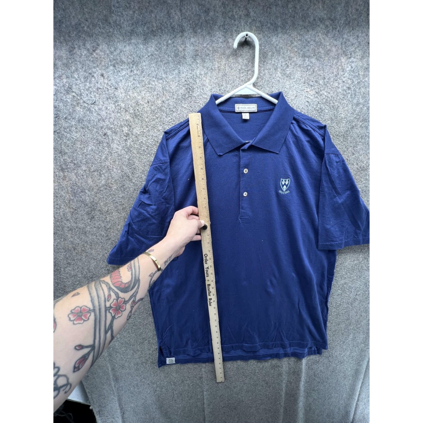 Peter Millar Peter Millar Polo Shirt Mens L Blue Solid Minisink Logo Short Sleeve Casual Size US L / EU 52-54 / 3 - 4 Thumbnail