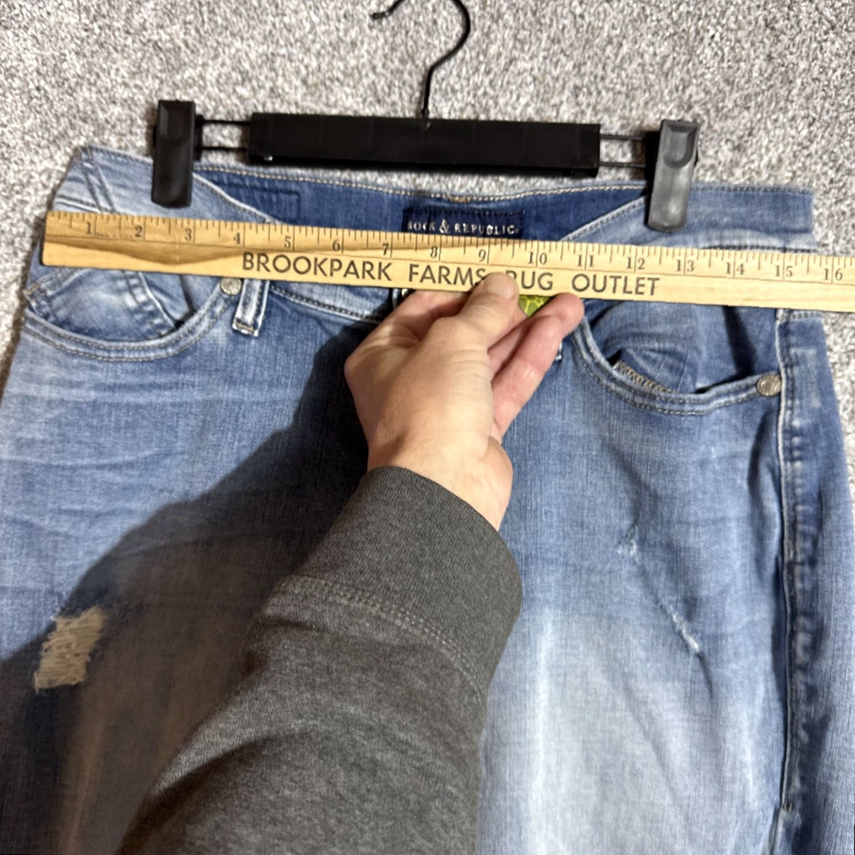 Vintage Rock & Republic Jeans Women 10M Streetwear Distressed Grunge 5-Pocket Denim Blue Size 10 Womens Size 32" / US 10 / IT 46 - 3 Thumbnail
