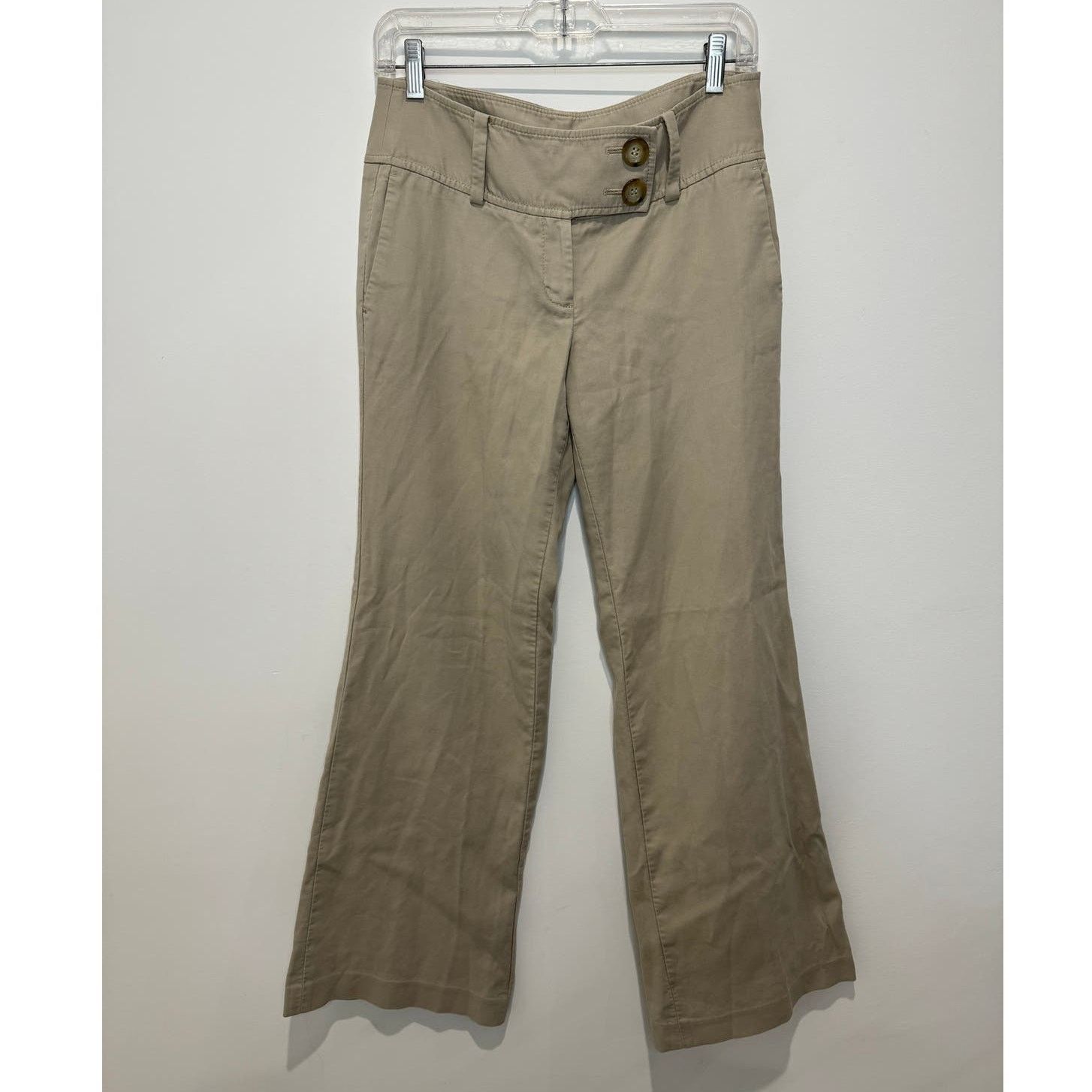 Ann Taylor Y2K Ann Taylor Lindsay Wide Leg Chino Khaki Pants Size 4 Size 27" / US 4 / IT 40 - 1 Thumbnail