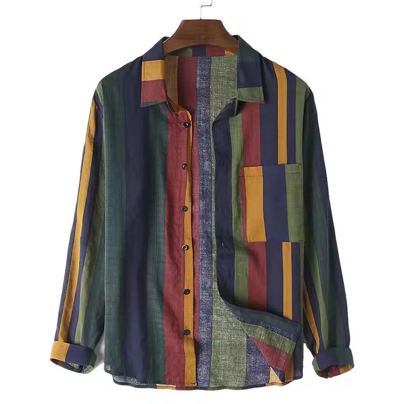Japanese Brand Colorful Vertical Stripes Loose Long Sleeve Shirt Size US L / EU 52-54 / 3 - 5 Thumbnail