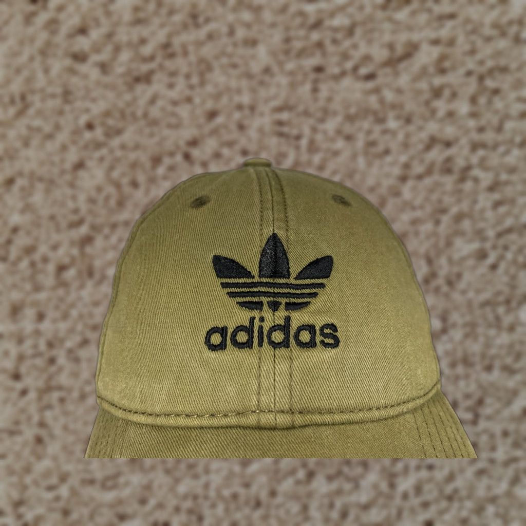 Adidas Hat Cap Strap Back Adult One Size Green 3 Stripes 100% Cotton Twill