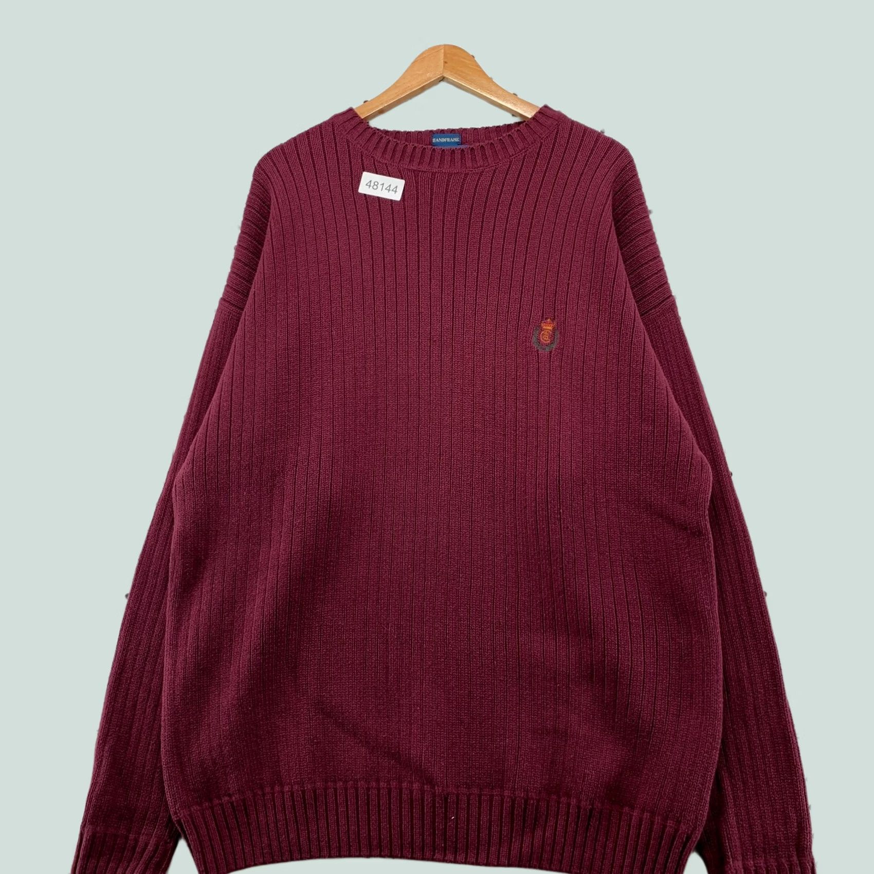 Ralph Lauren VINTAGE Chaps Ralph Lauren Handframe Knit Sweater Mens XLT Maroon 100% Cotton Size US XL / EU 56 / 4 - 1 Thumbnail