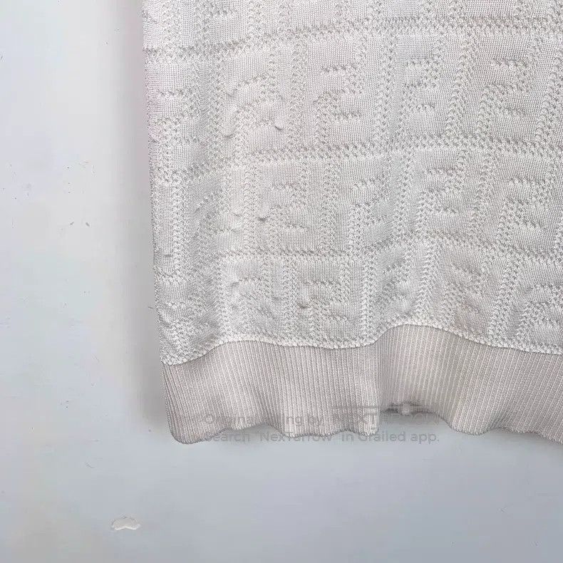 Fendi Fendi White Logo Letter Full Print Cotton Knit Short Sleev Size M / US 6-8 / IT 42-44 - 4 Thumbnail