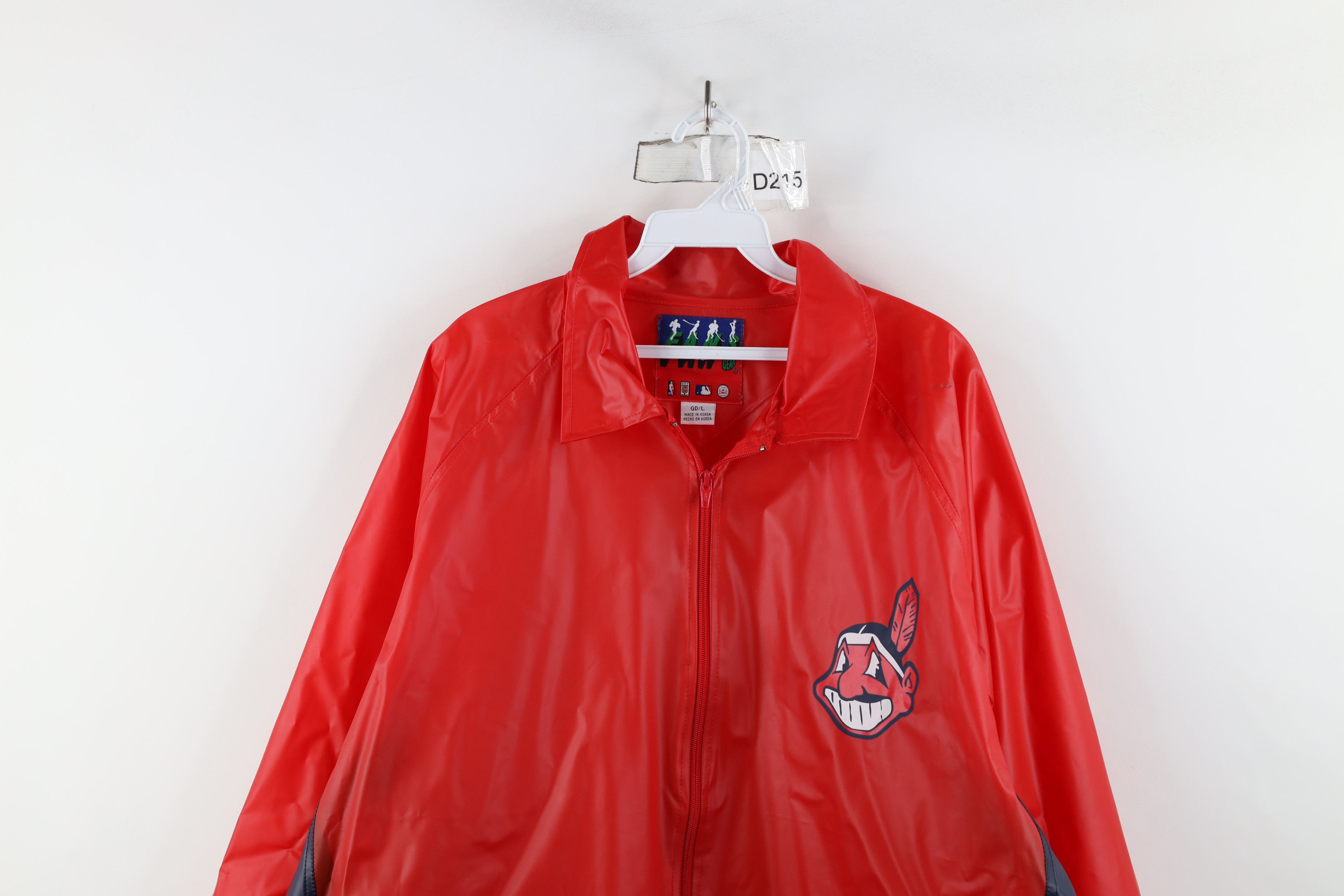 Vintage Vintage 90s Wahoo Cleveland Indians Packable Rain Jacket Red Size US L / EU 52-54 / 3 - 2 Thumbnail