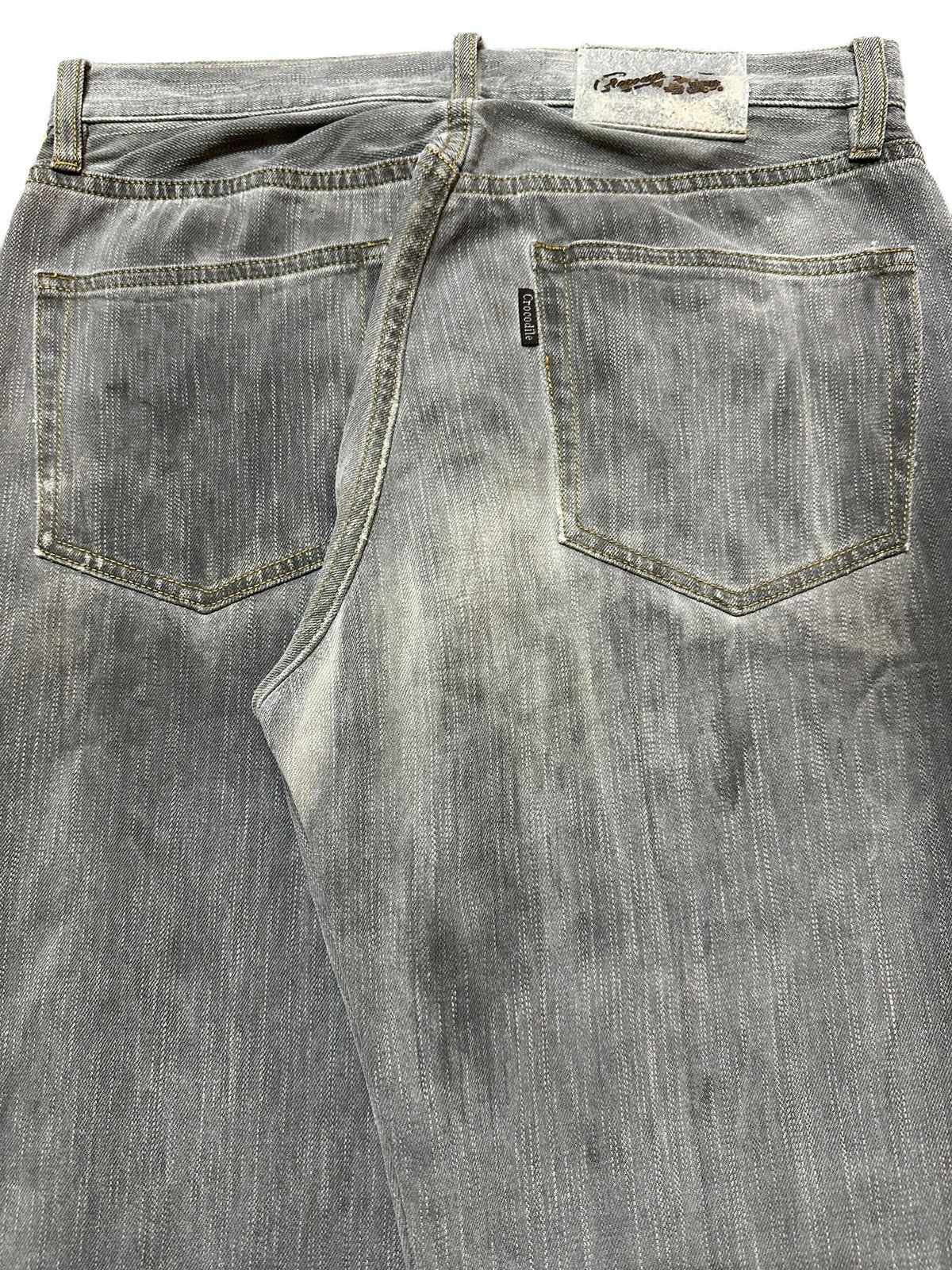 Other Vintage Crocodile Faded Wash Style Distressed Baggy Jeans Size US 30 / EU 46 - 6 Thumbnail
