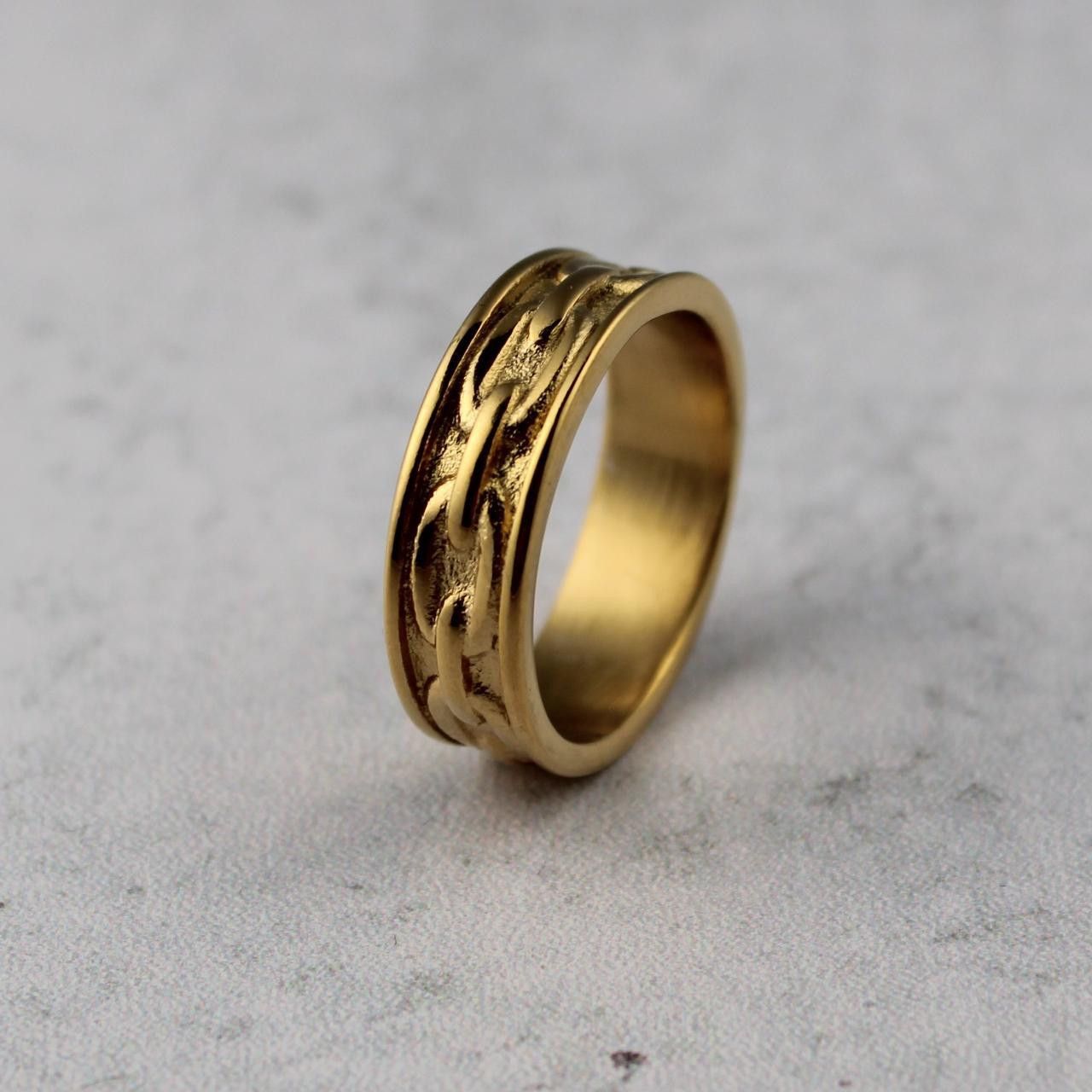Jewelry Gold Chain Link Ring Size 10 Size ONE SIZE - 1 Thumbnail