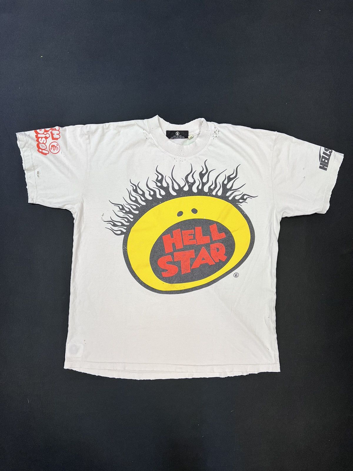 image of Hellstar Slime T-Shirt in Beige, Men's (Size Small)