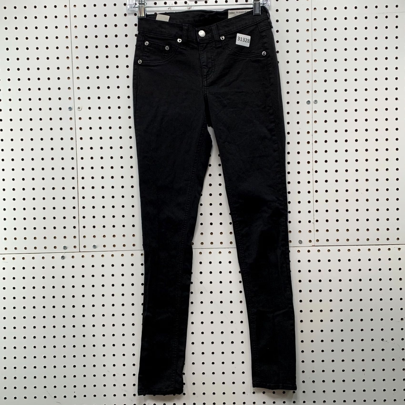 Rag & Bone rag & bone Skinny Black Denim Jeans Womens 25X28 Casual Jeans Size 42" / US 20 - 2 Thumbnail