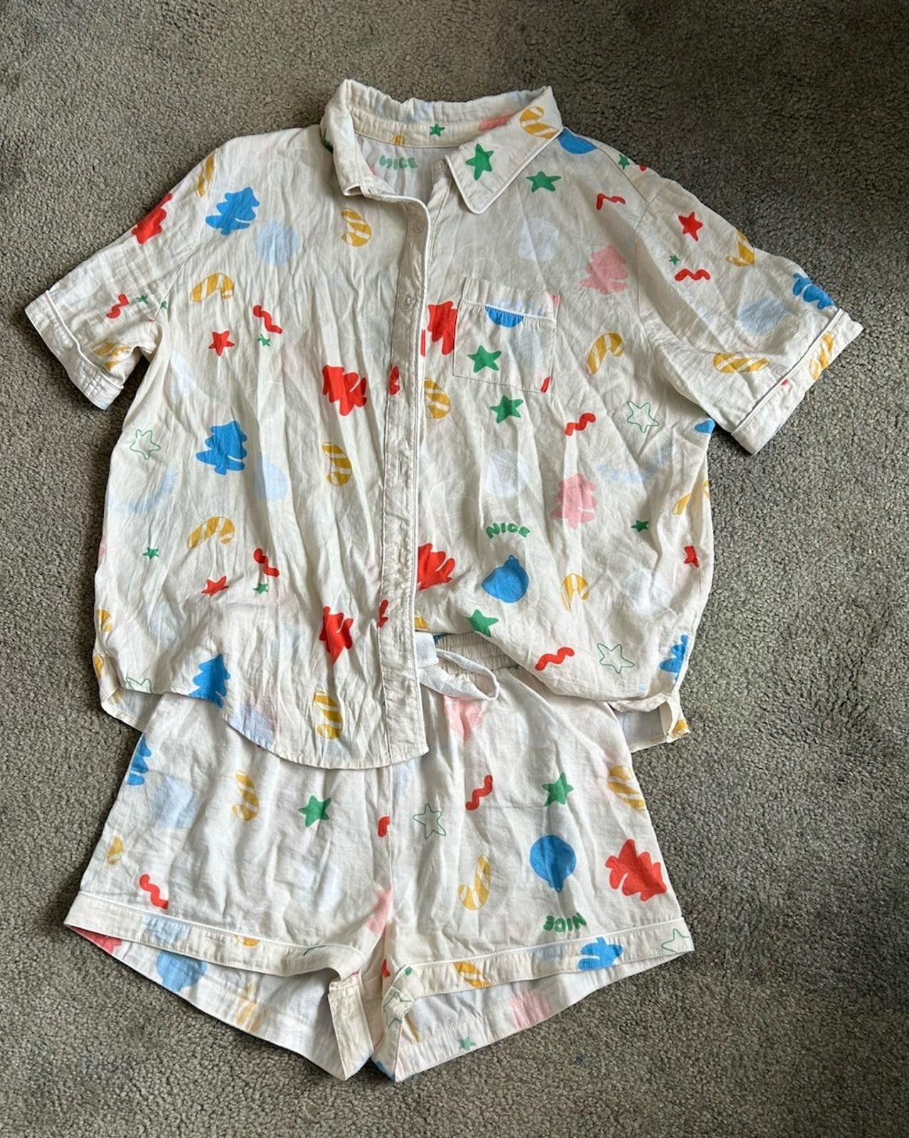 Designer Sarah's Day X White Fox Christmas Pyjamas Beige - Sz S (006) Size ONE SIZE - 4 Thumbnail