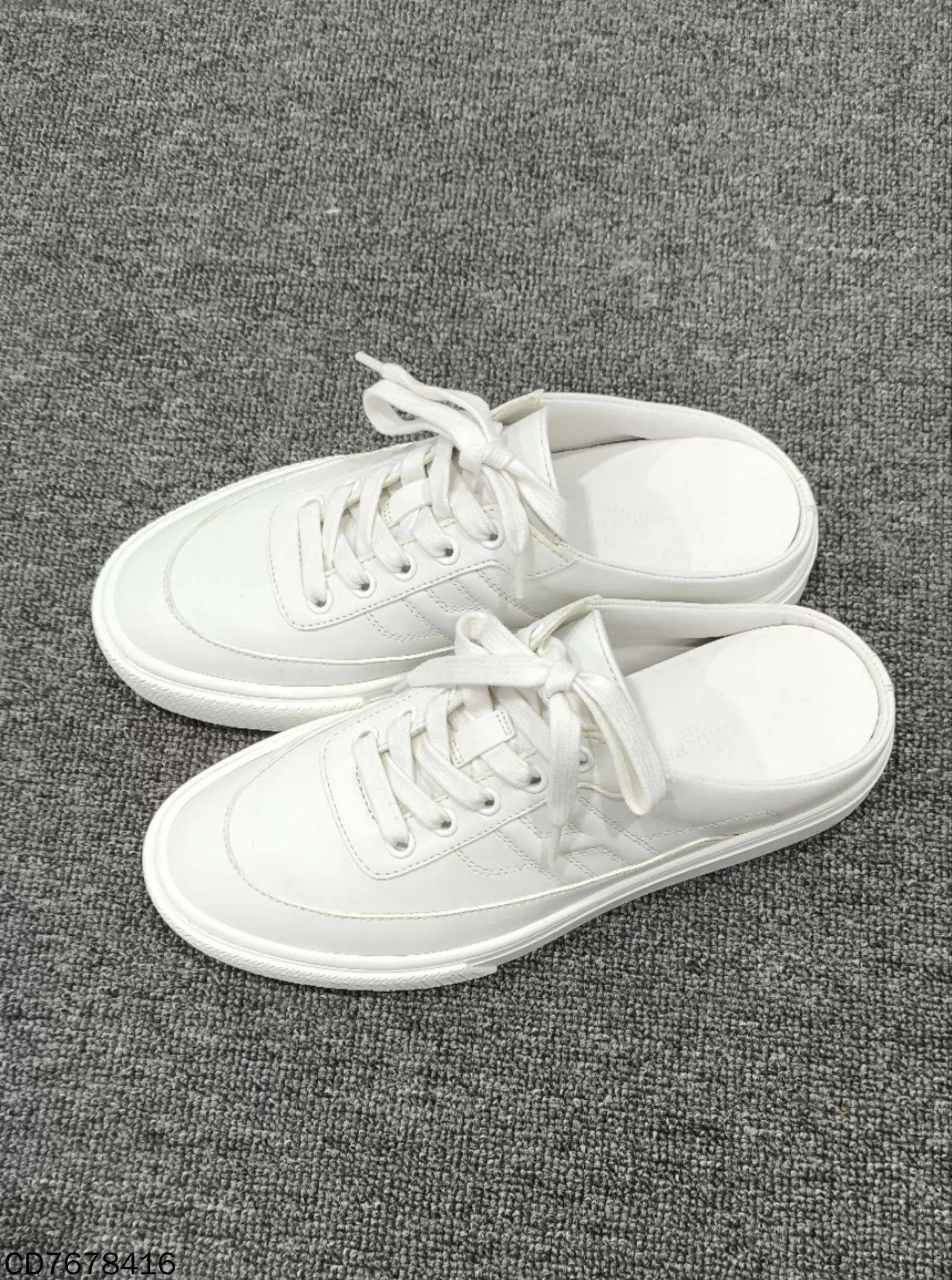 Hermes HERMES White Leather H Logo Slides Size 37 Size US 6.5 / IT 36.5 - 1 Thumbnail