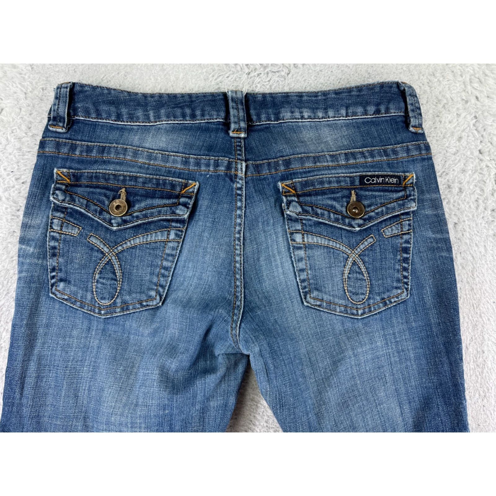 Calvin Klein Calvin Klein Jeans Women 10 Blue Denim Embroidered Flap Pockets Ultimate Skinny Womens Size 32" / US 10 / IT 46 - 3 Thumbnail