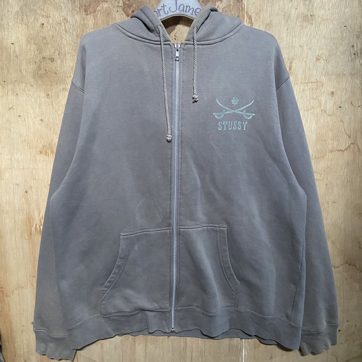 Stussy Faded Vintage Stussy Sword Zipper Hoodie Size US XL / EU 56 / 4 - 2 Thumbnail