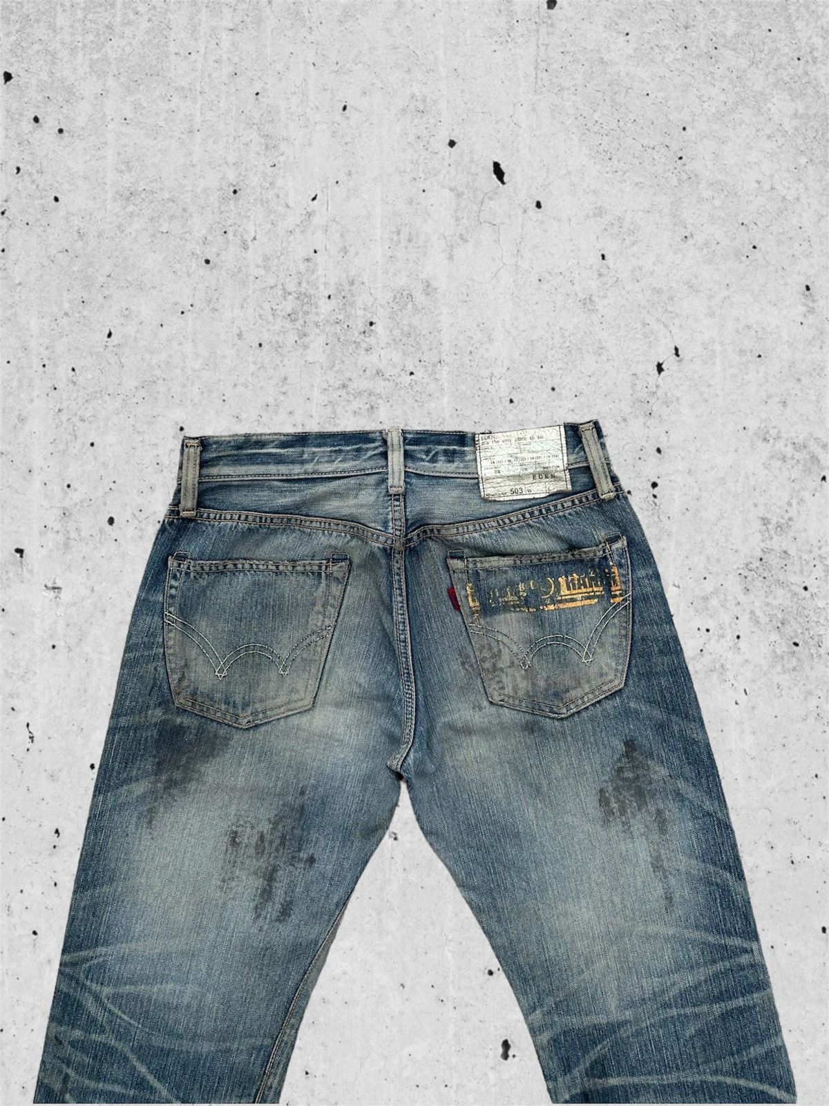Edwin × Japanese Brand 🔥 Edwin 503 Distressed Denim Vintage W30 🔥 Size US 30 / EU 46 - 12 Thumbnail