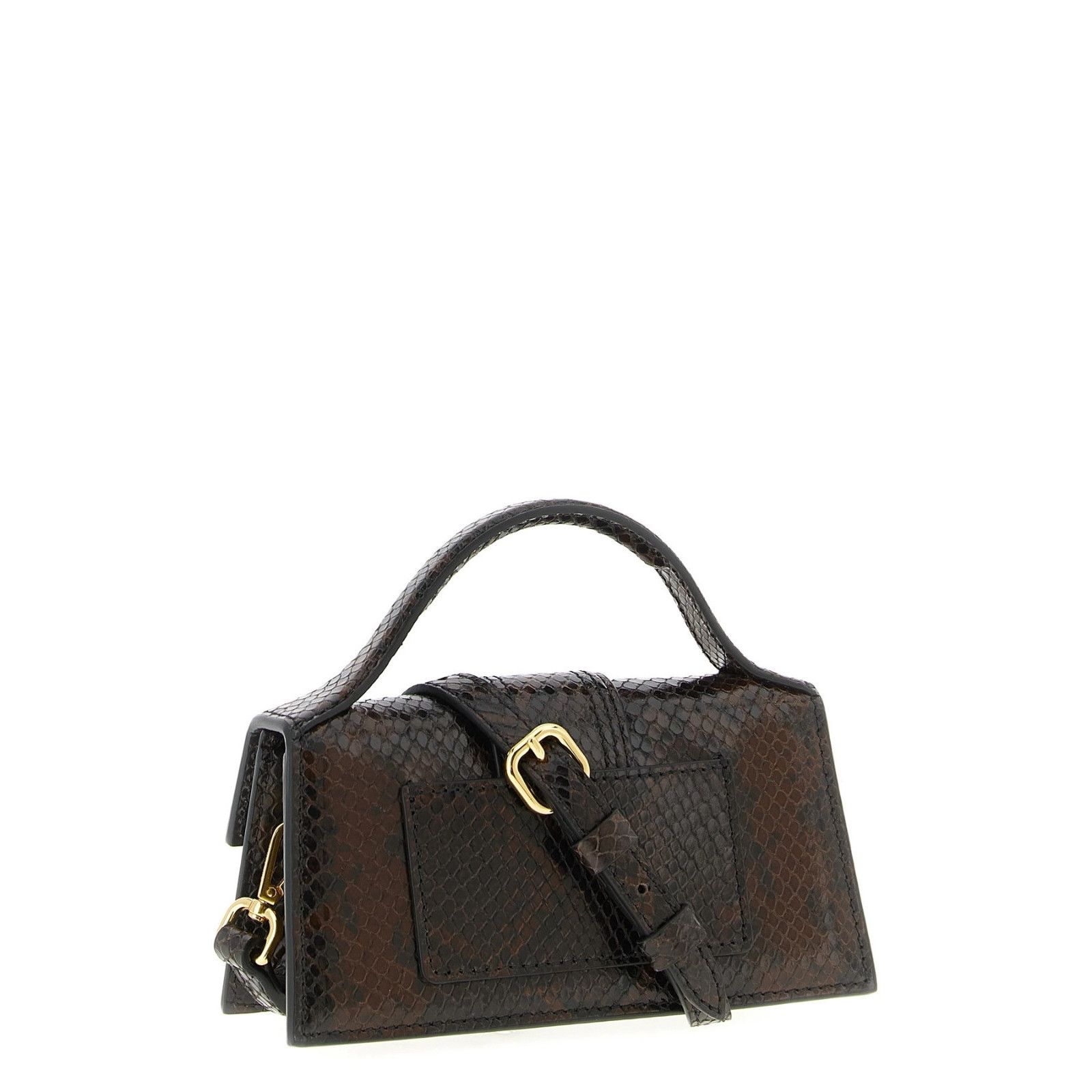 JACQUEMUS The Bambino Brown Embossed Leather Shoulder Bag Ne