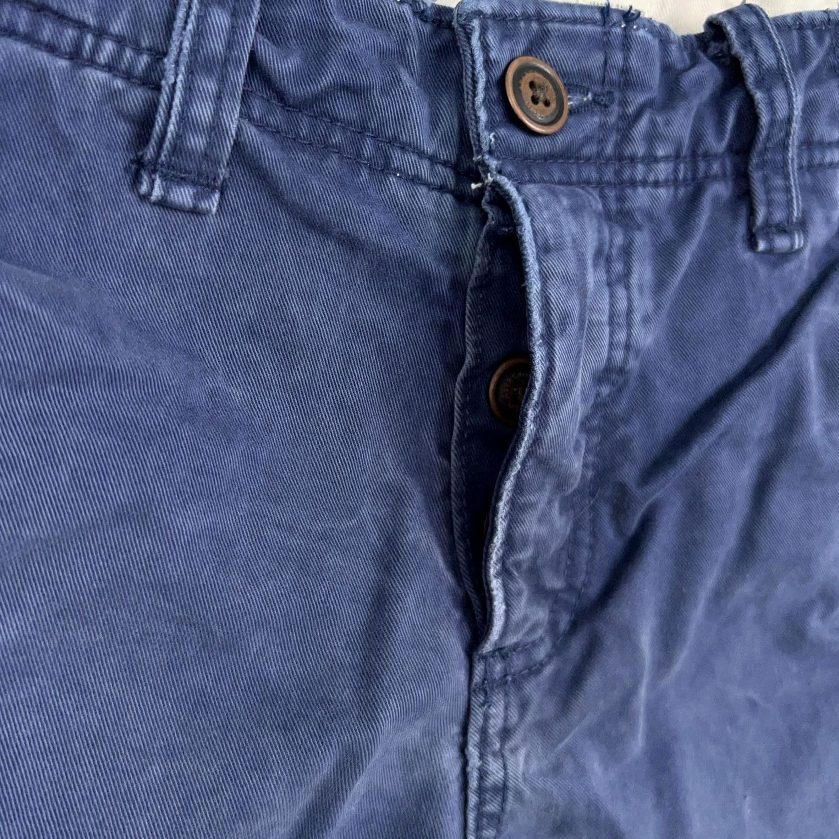 Abercrombie & Fitch Abercrombie & Fitch Shorts Mens 28 Blue Faded Classic Chino Button Fly Preppy Y2K Size US 28 / EU 44 - 5 Thumbnail