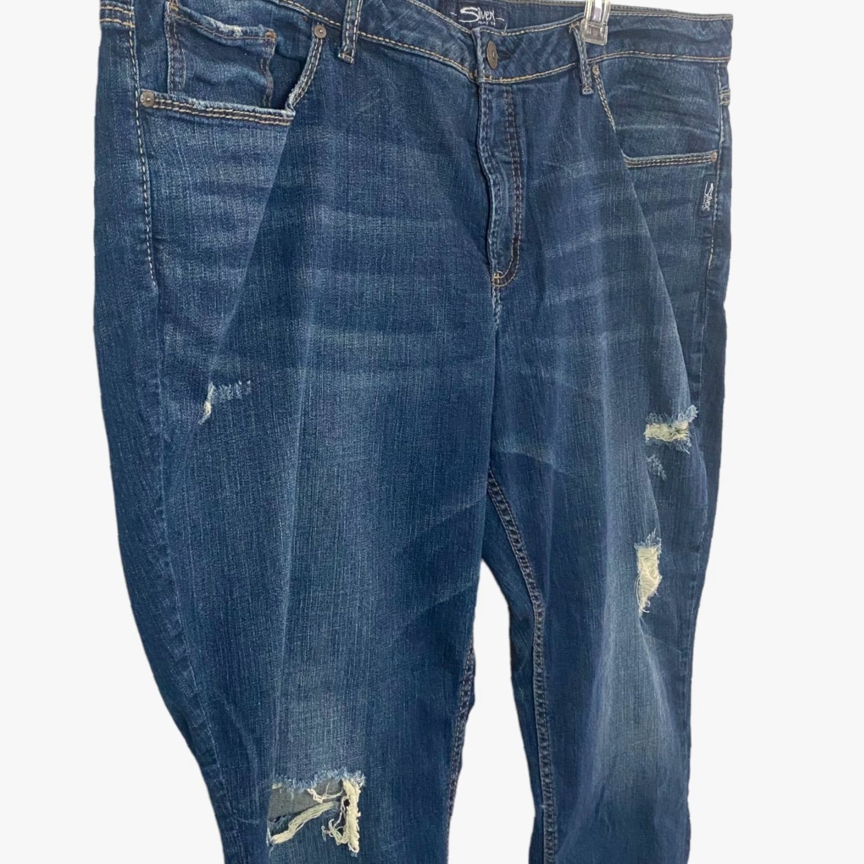 Silver Jeans Co. Silver Jeans Co Sam Boyfriend Jeans Blue 22 Womens Plus Size Slim Mid-Rise New Size 40" / US 18 - 5 Thumbnail