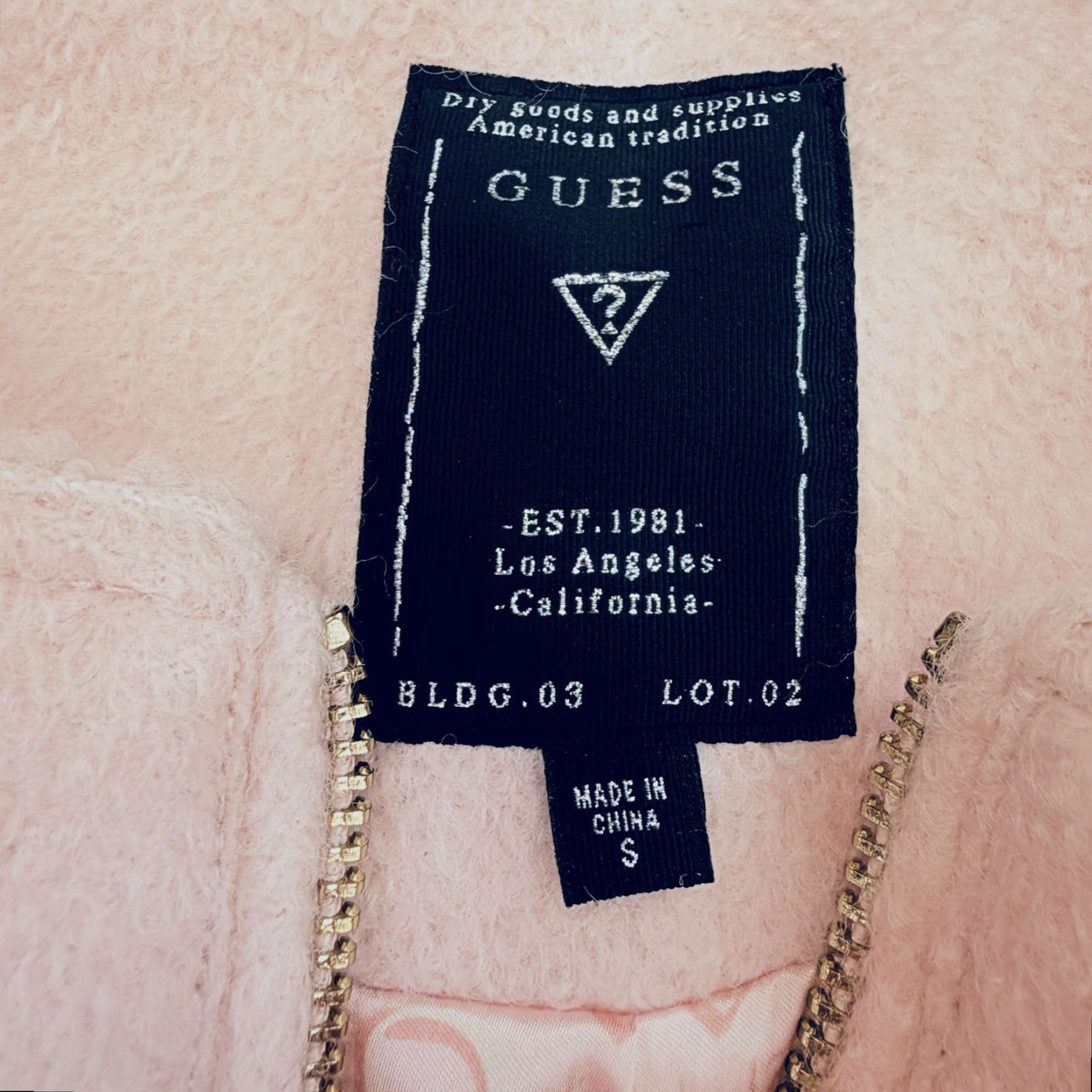 Guess Guess Jacket Womens Small Pink Wool Blend Moto Biker Gold Zipper Lined Coat Size S / US 4 / IT 40 - 5 Thumbnail